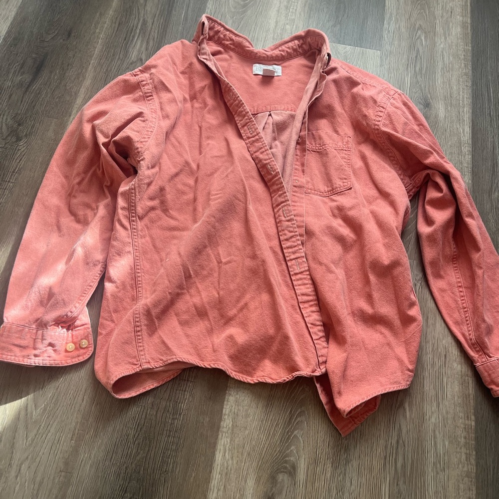 Lands end denim button up